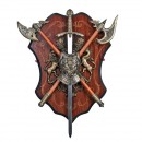 Wall Buckler with Robin Hood Sword and 2 Axes Wall Buckler with Robin Hood Sword and 2 Axes